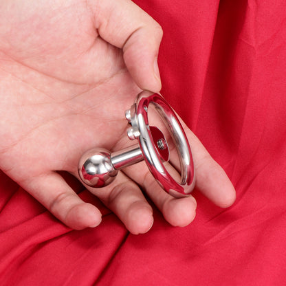 Negative Long Bar Ball Inverted Steel Flat Chastity Cage, F3159 - FRRK