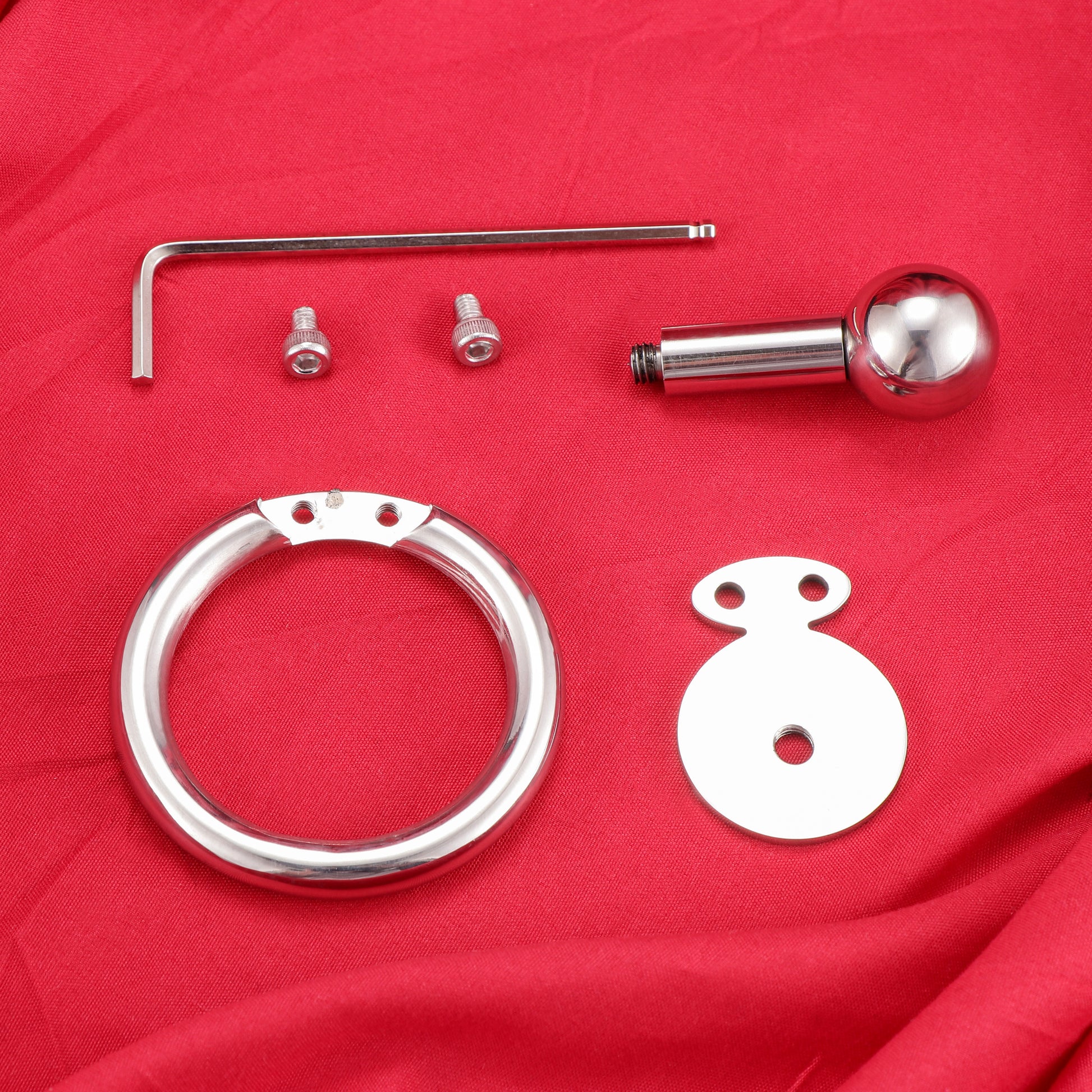 Flat Disc Chastity Cage With Inverted Steel Long Bar Ball, F3162 - FRRK