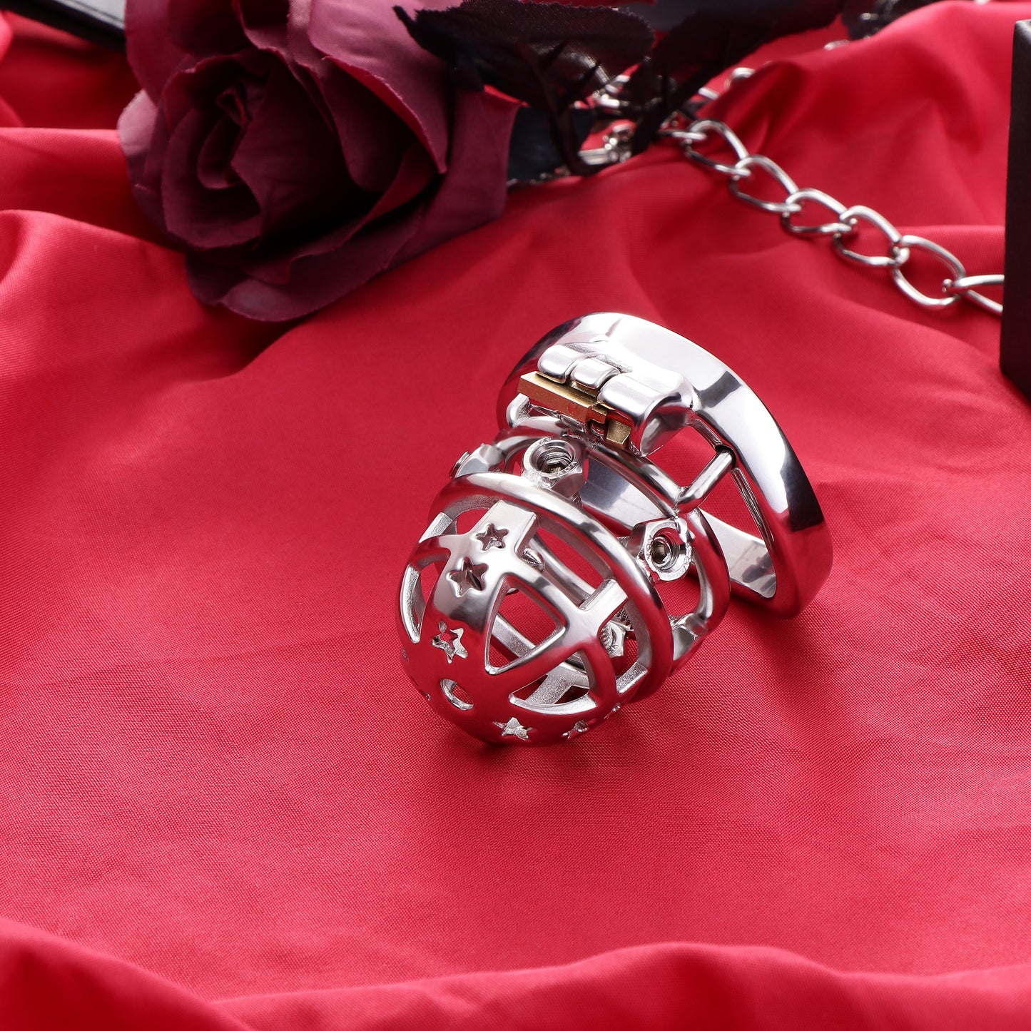 37mm Diameter Large Male Chastity Cage with Screw Spiked, F3069 - FRRK