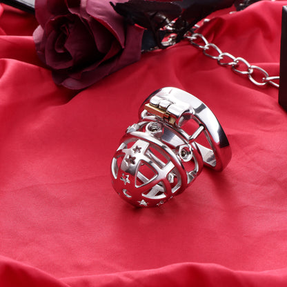 37mm Diameter Large Male Chastity Cage with Screw Spiked, F3069 - FRRK