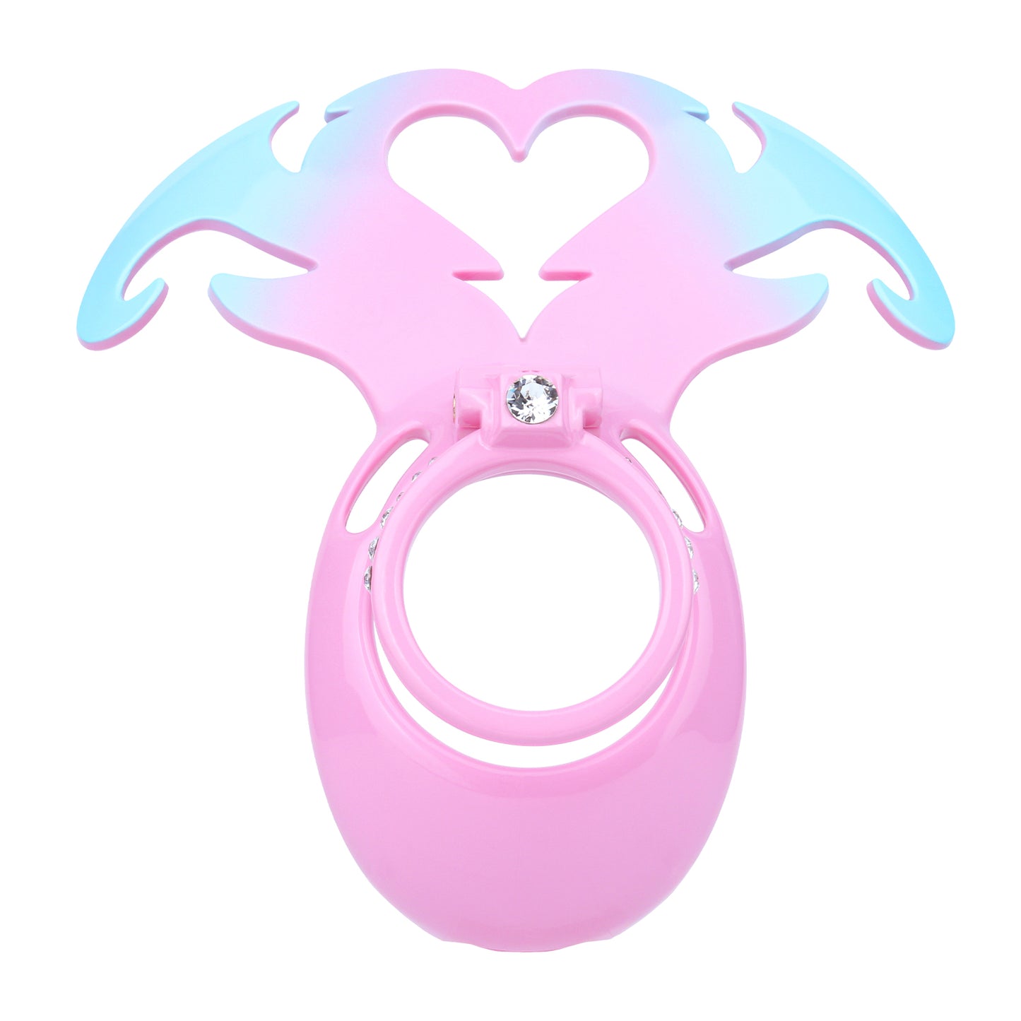 Succubus Rhinestone Dual Cock Ring Chastity Cage | AS211