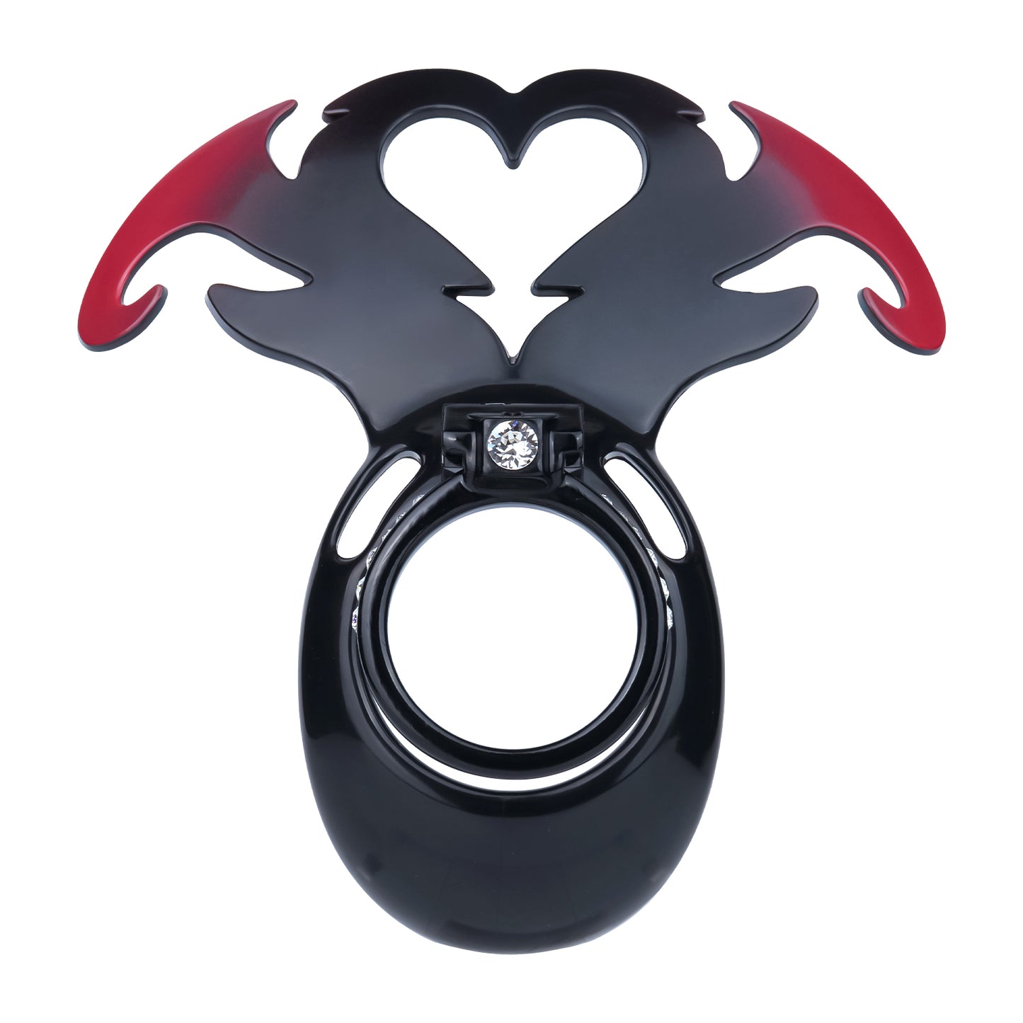 Succubus Rhinestone Dual Cock Ring Chastity Cage | AS211