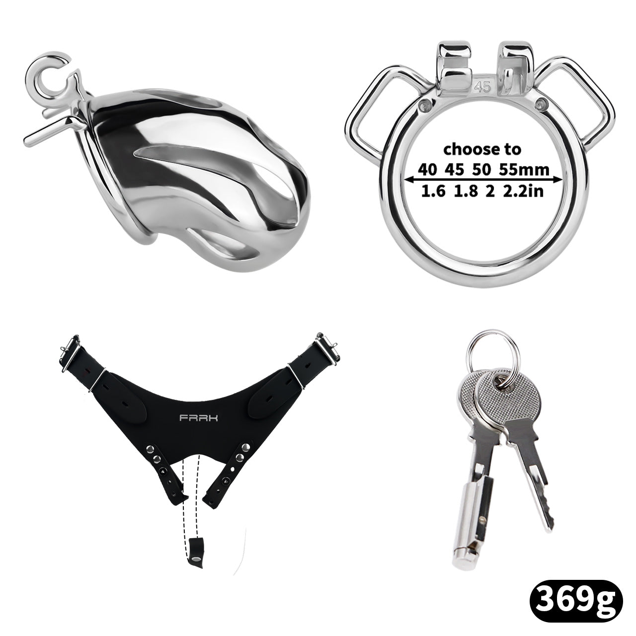 Cobra Series Mamba Chastity Cage | F312A Medium Size - Silver