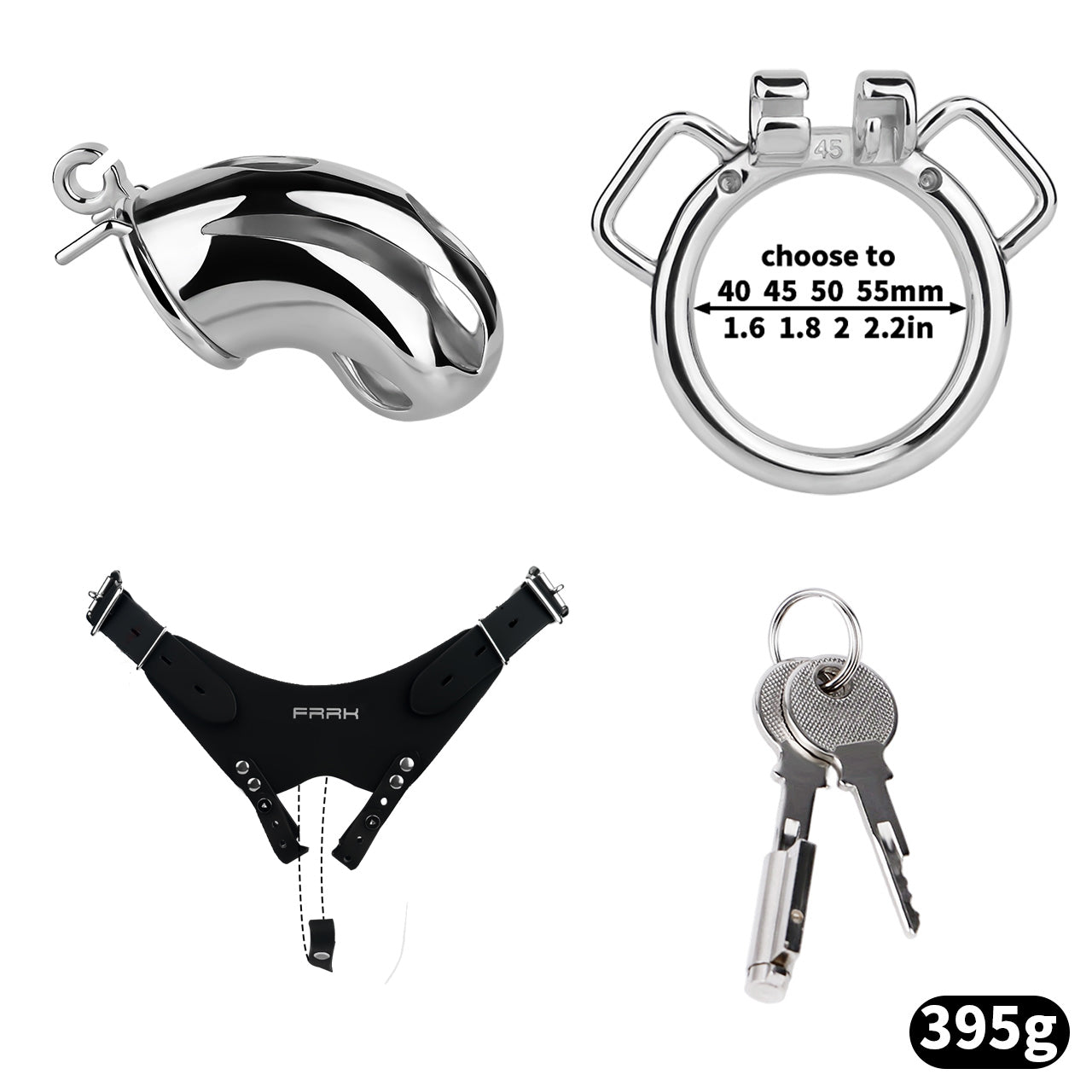 Cobra Series Mamba Chastity Cage | F312A Large Size - Silver