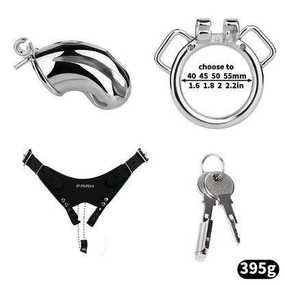Cobra Series Mamba Chastity Cage | F312A Large Size - Silver