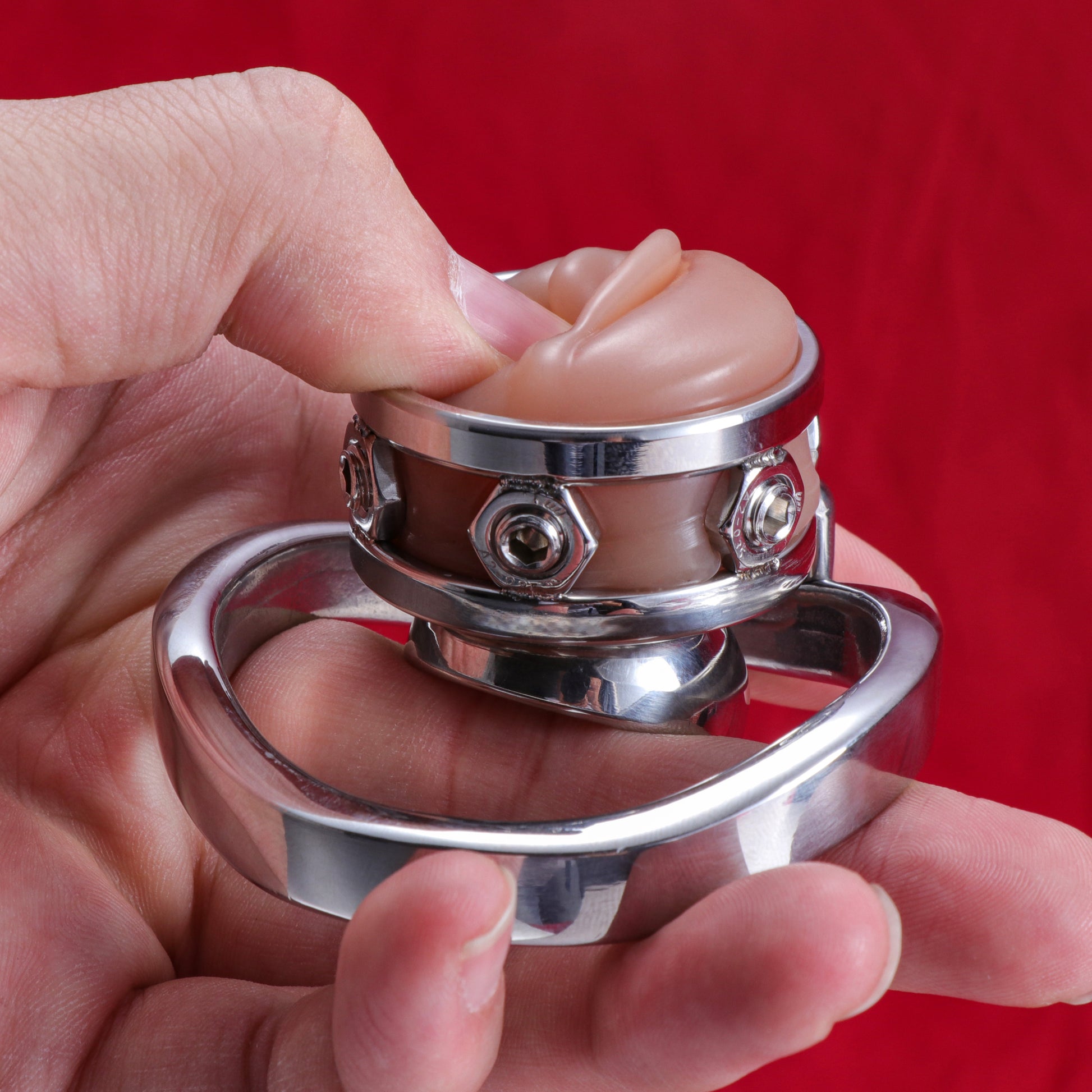 Silicone Pussy Inverted Chastity Cage, F3411 - FRRK