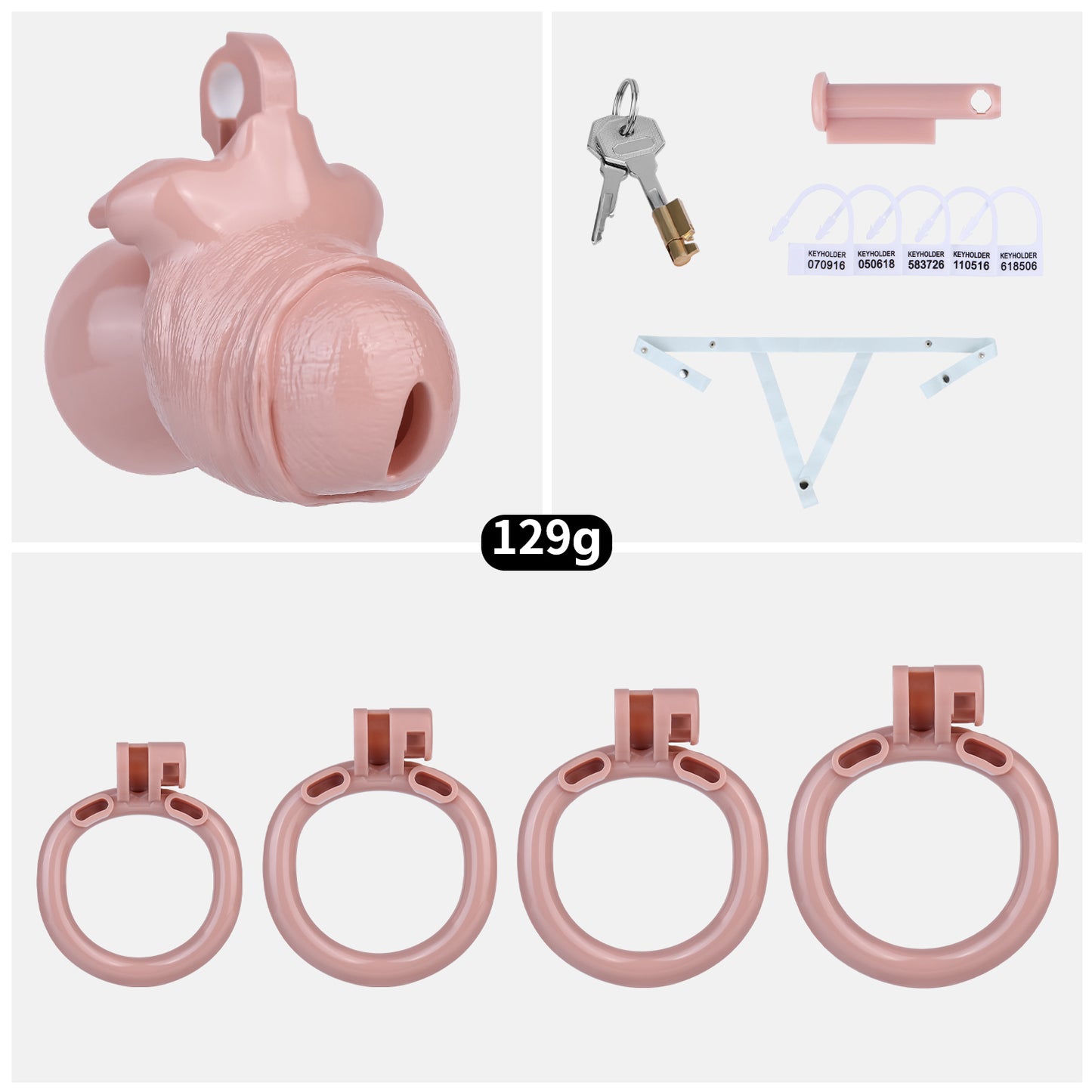 ABS Resin Realistic Dick Chastity Cage – Inverted Type AS036