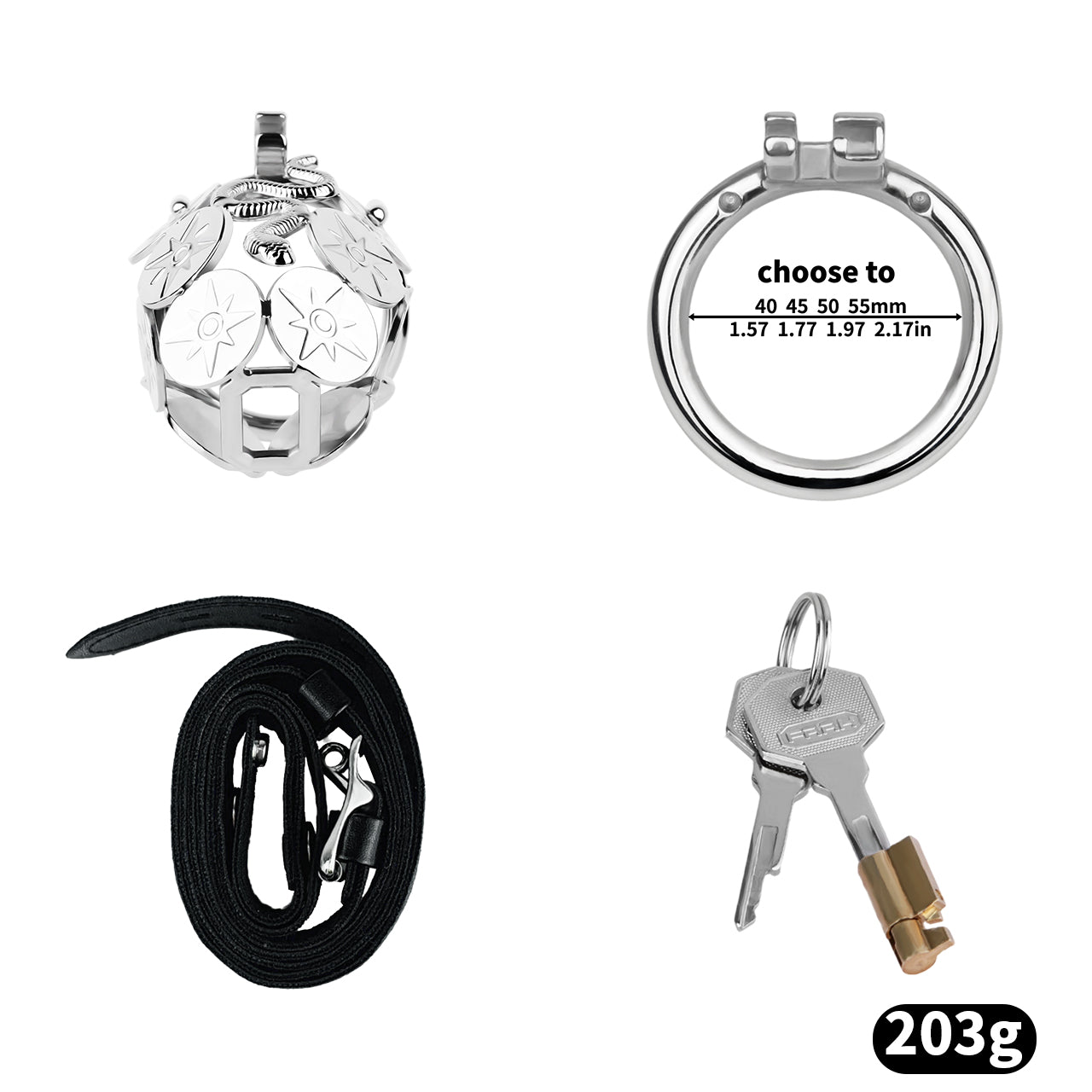 Solar Serpent Coiled Chastity Cage | F316A