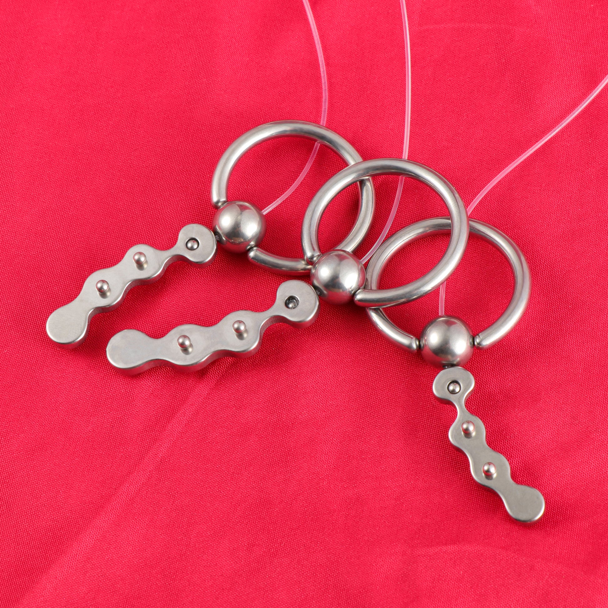 Wave-Shaped Prostate Massager with Nylon Cord and Pull Ring, F3182 - FRRK