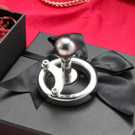 Inverted Negative Long Bar Ball Flat Chastity Cage, F3165 - FRRK