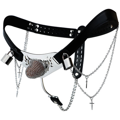 Silver Scale Lockable Harness Bondage Chastity Pants | F363A