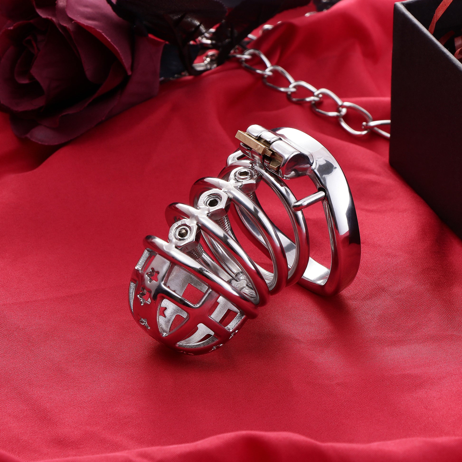 37mm Diameter Large Male Chastity Cage with Screw Spiked, F3070 - FRRK