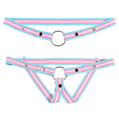 Transgender Flag Elastic Support Waist Strap