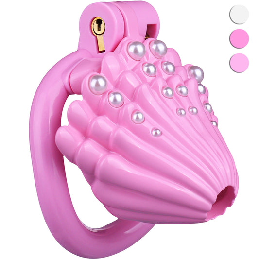 Pearl Shell Enclosed Chastity Cage (Resin) | AS601