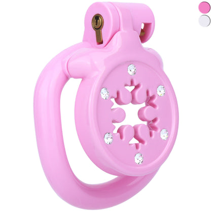 ABS Resin Rhinestone Snowflake Flat Chastity Cage | AS603