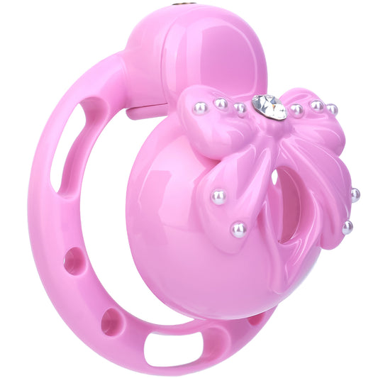 ABS Resin Rhinestone Bowknot Pot Lid Chastity Cage | AS605