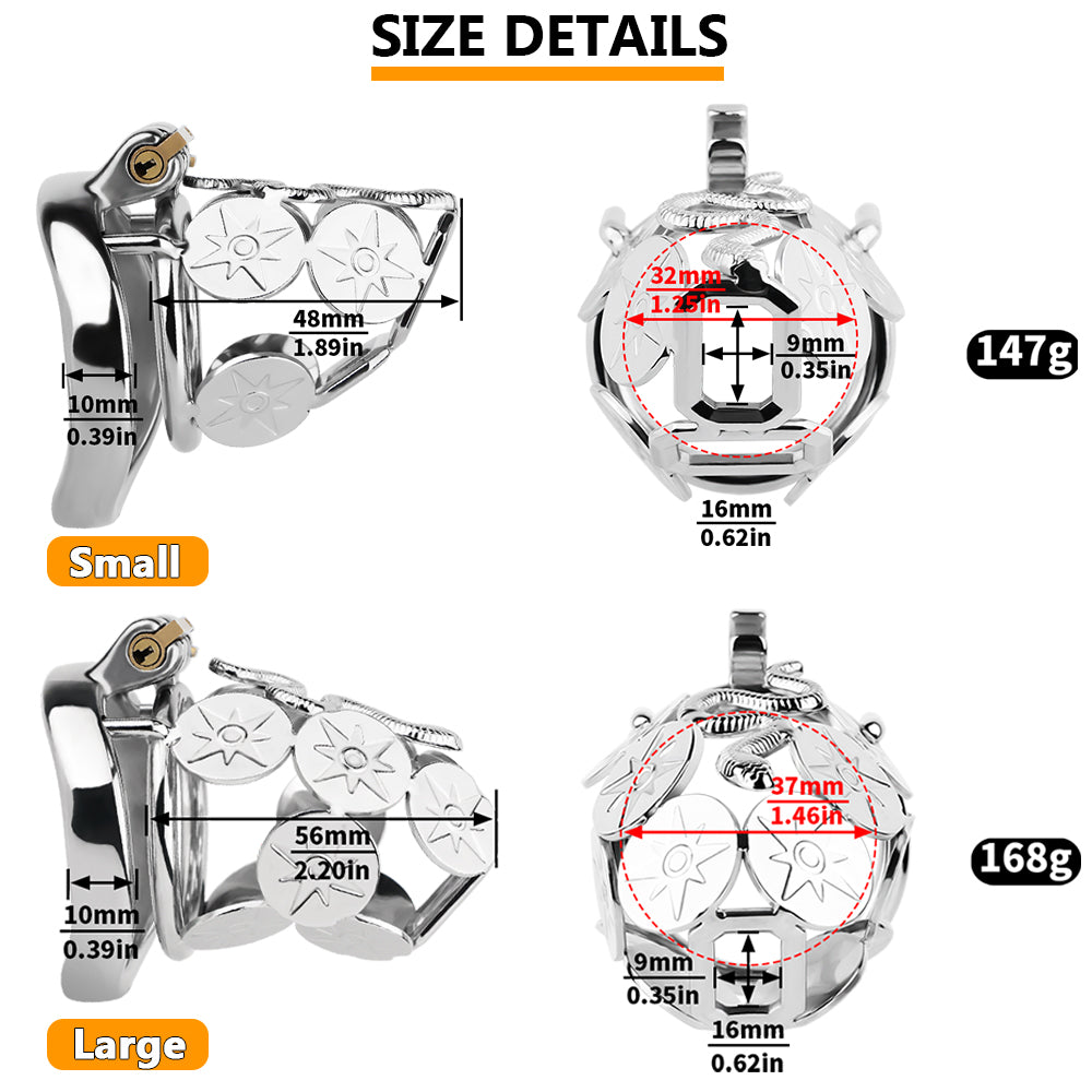 Solar Serpent Coiled Chastity Cage | F316A