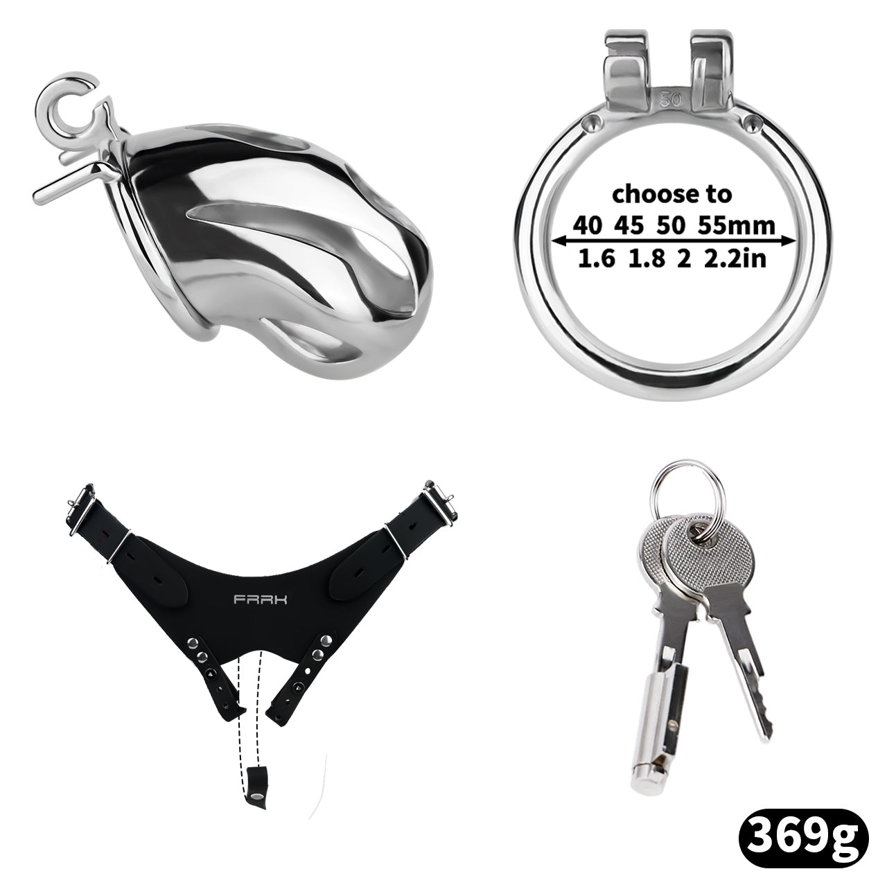 Cobra Series Mamba Chastity Cage | F312A Medium Size - Silver