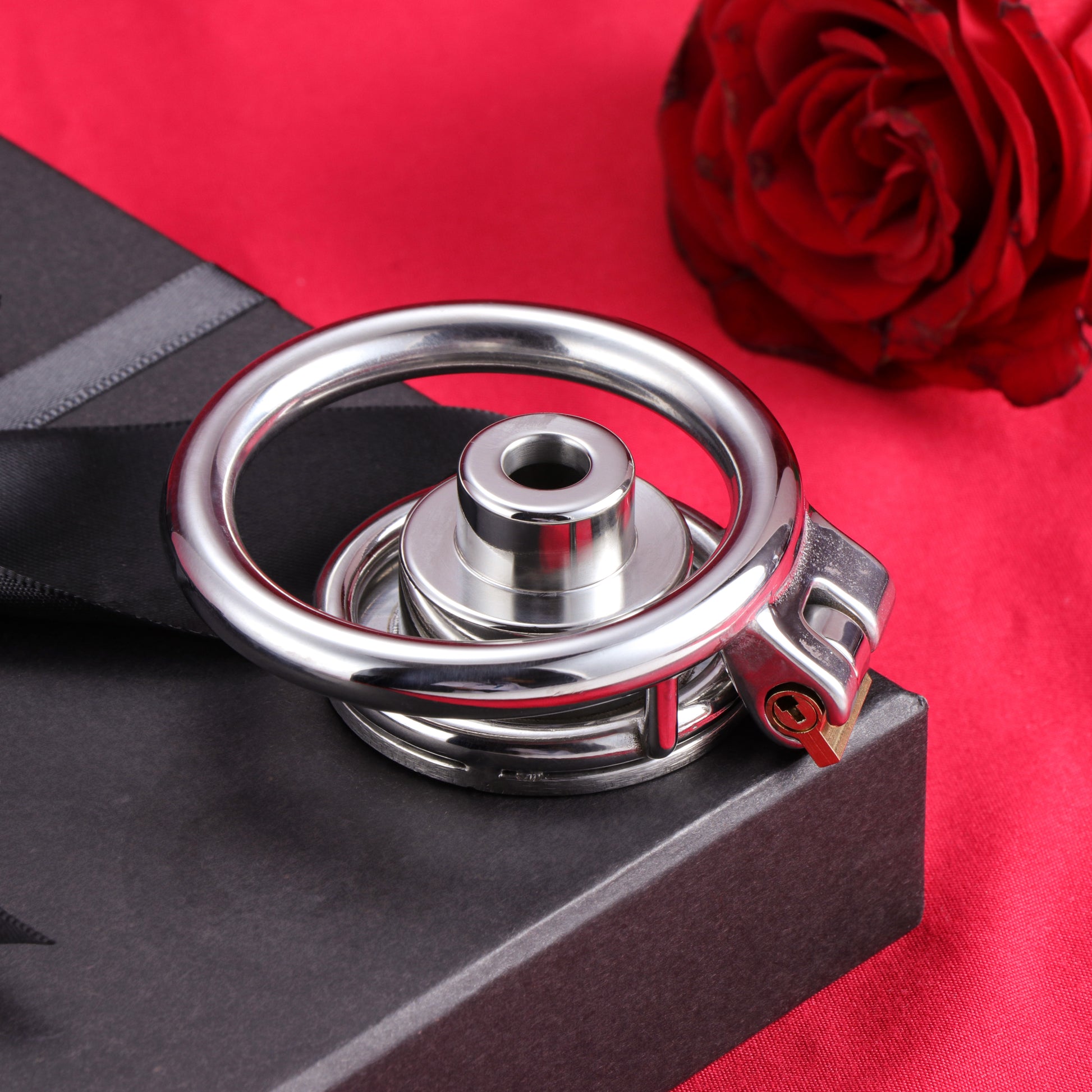 Inverted Double Cylinder Chastity Cage With Dildo & Catheter, F3406 - FRRK