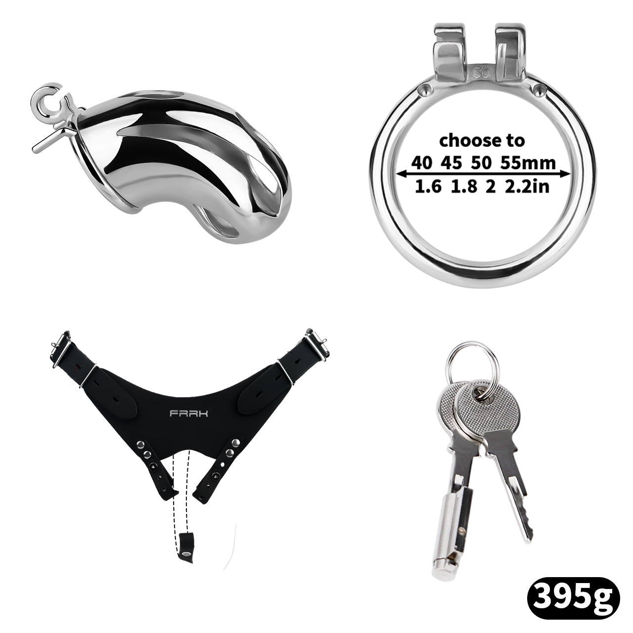Cobra Series Mamba Chastity Cage | F312A Large Size - Silver