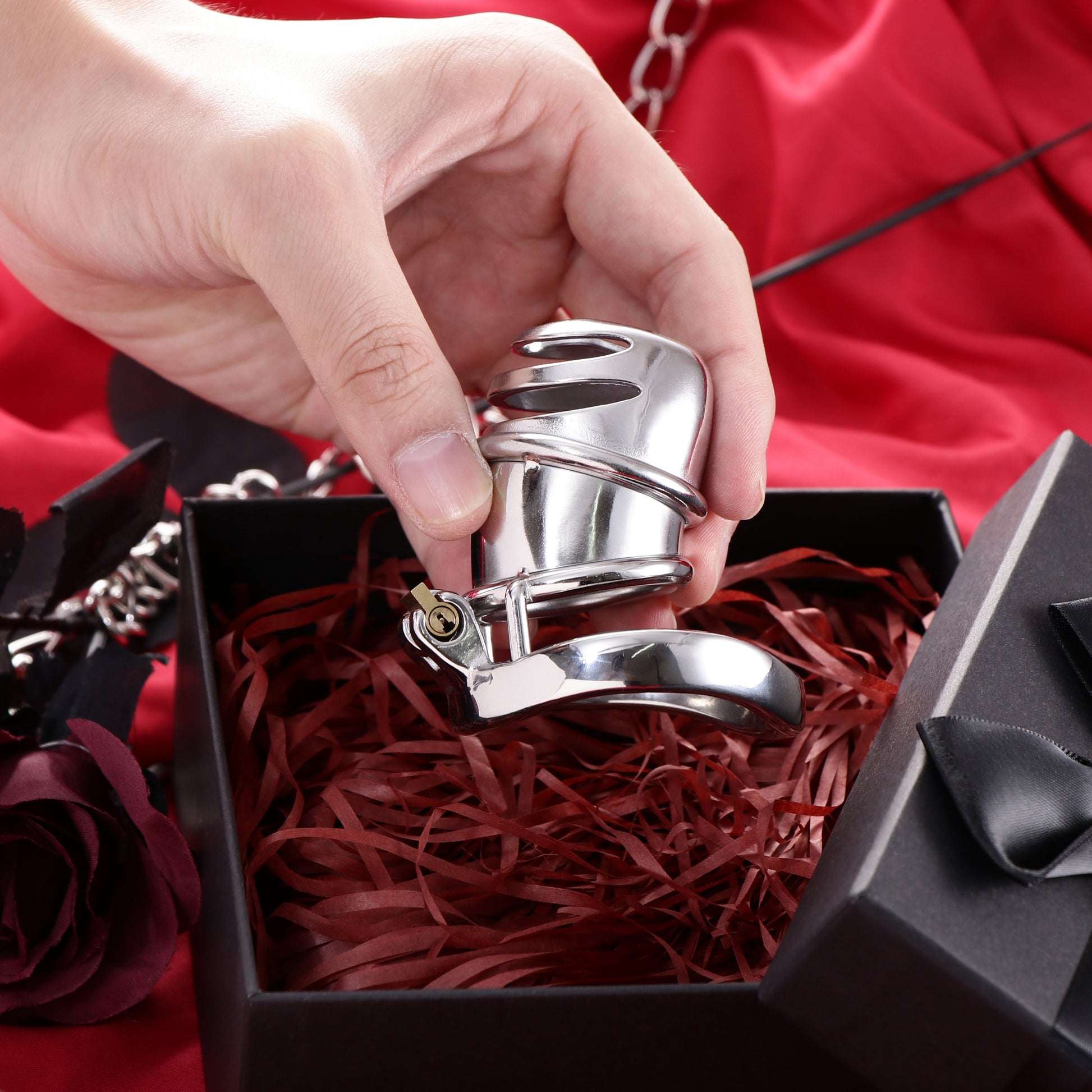 Top Split Open Male Chastity Cage, F3056 - FRRK