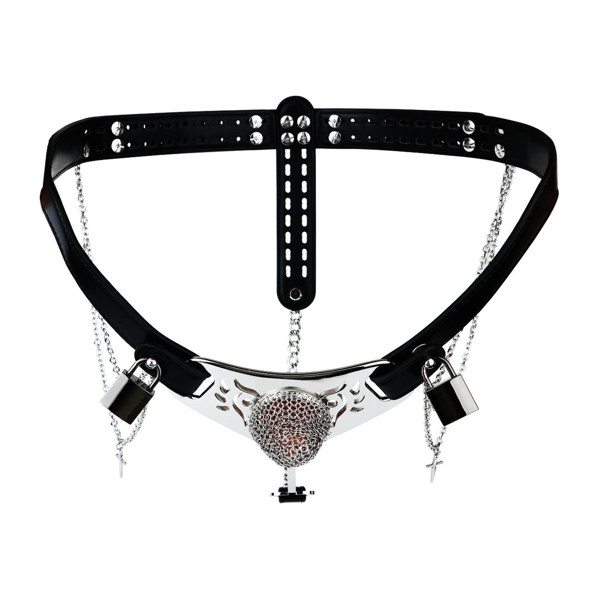 Silver Scale Lockable Harness Bondage Chastity Pants | F363A