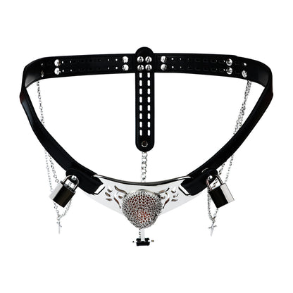 Silver Scale Lockable Harness Bondage Chastity Pants | F363A