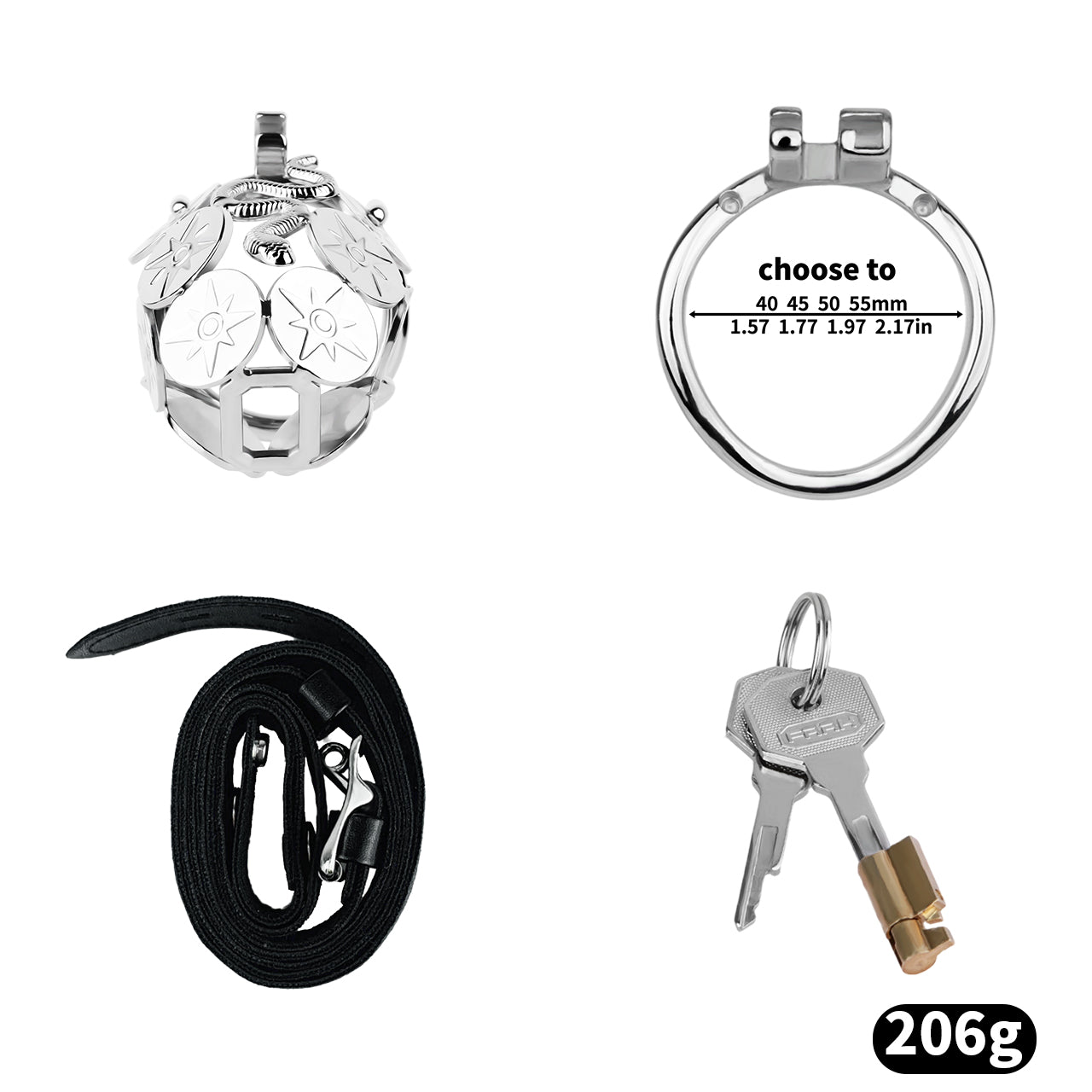 Solar Serpent Coiled Chastity Cage | F316A