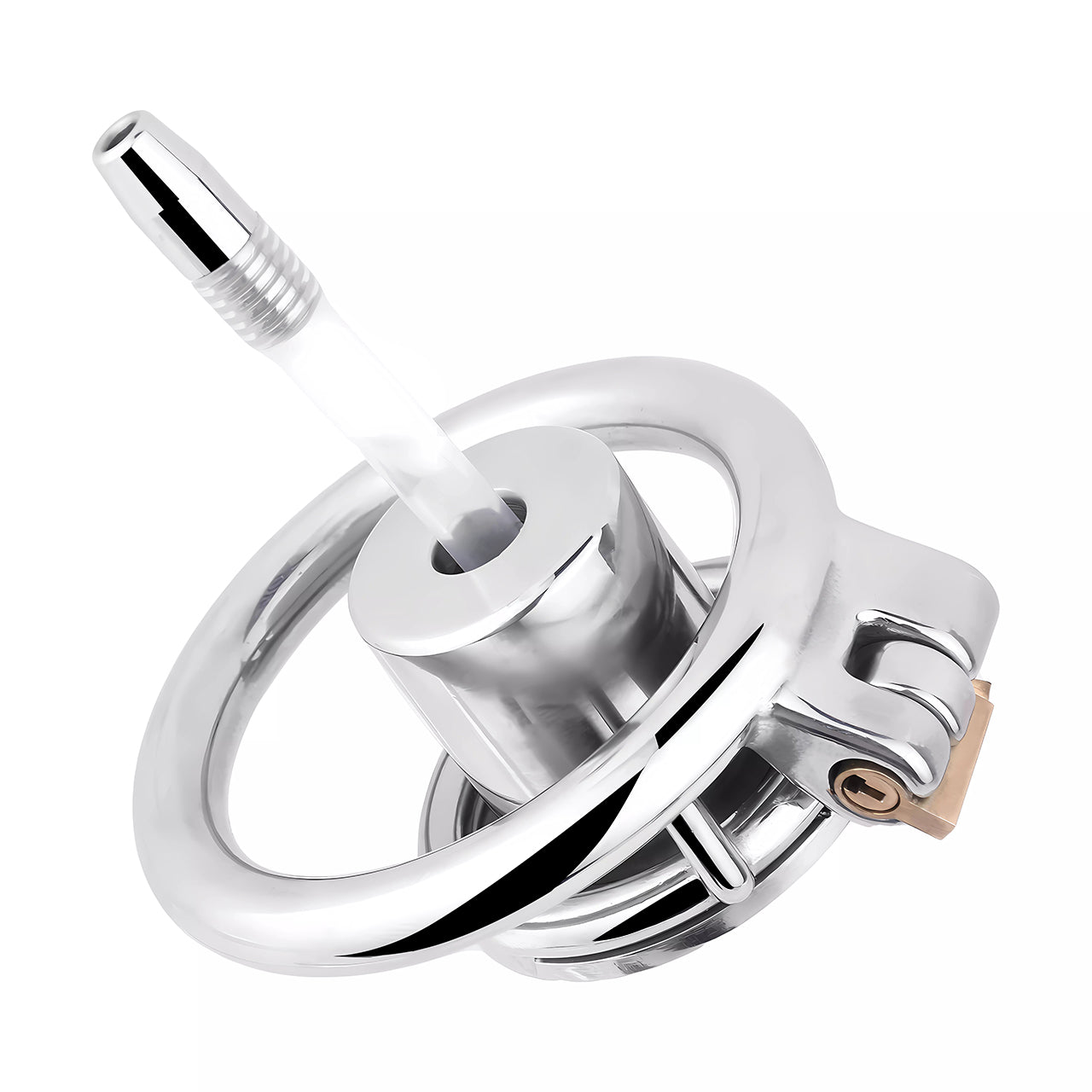 Inverted Single Cylinder Chastity Cage With Dildo & Catheter, F3407 - FRRK