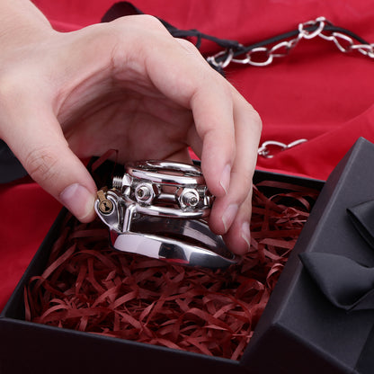 Double Penis Rings Welded Spikes Chastity Cage, F3132 - FRRK