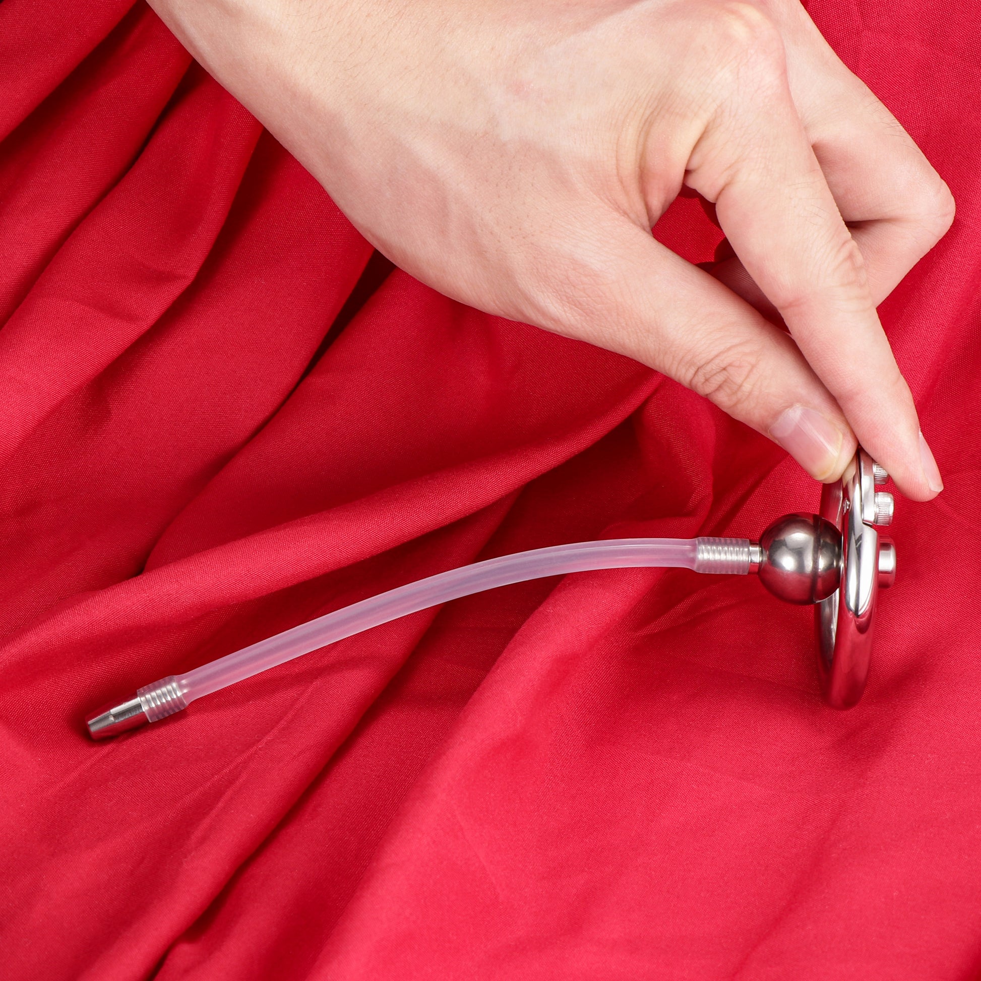 Flat Disc Chastity Cage With Inverted Steel Ball Catheter, F3160 - FRRK