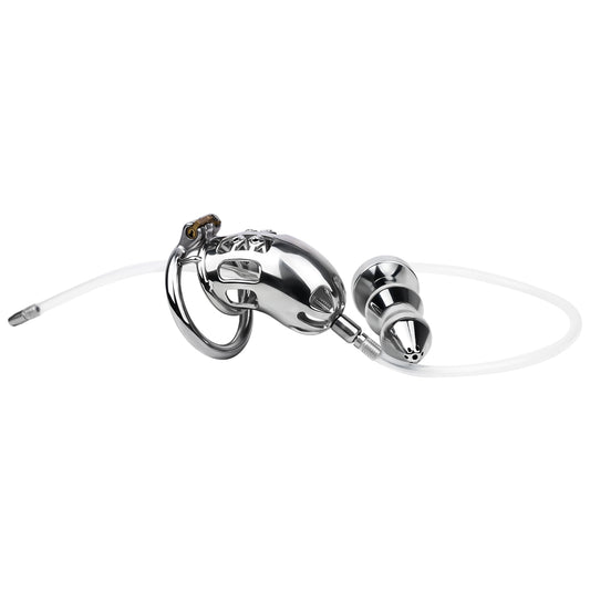 Spiked Chastity Cage With Enema Butt Plug | F3100K - FRRK