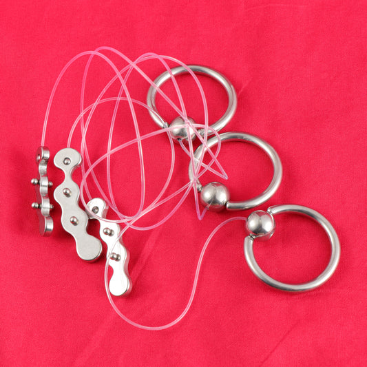 Wave-Shaped Prostate Massager with Nylon Cord and Pull Ring, F3182 - FRRK