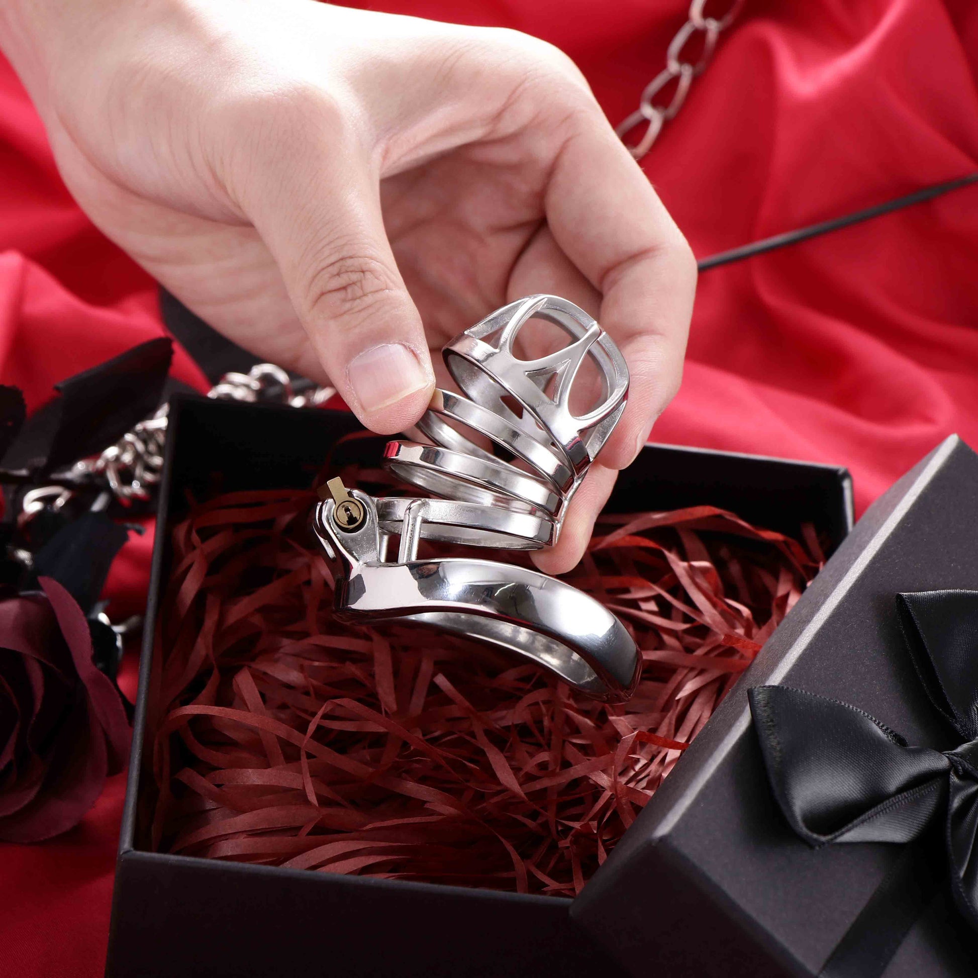 Male Top Split Open Chastity Cage, F3042 - FRRK