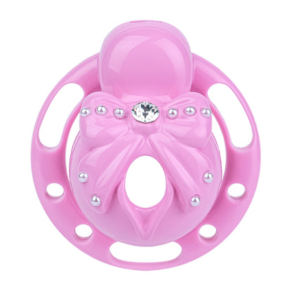 ABS Resin Rhinestone Bowknot Pot Lid Chastity Cage | AS605