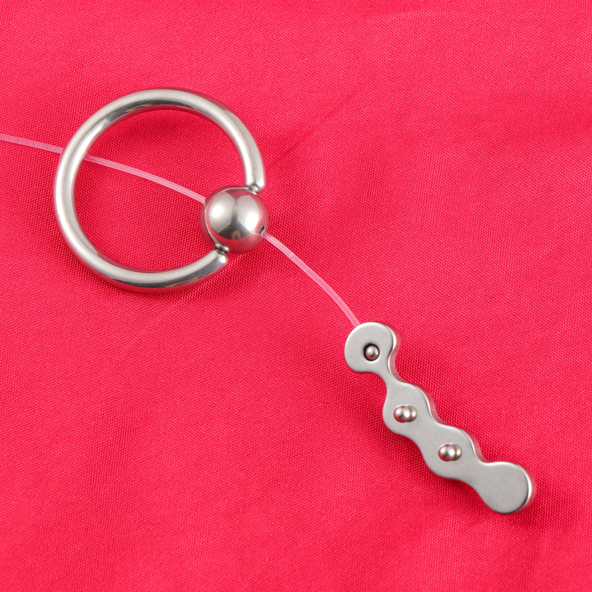 Wave-Shaped Prostate Massager with Nylon Cord and Pull Ring, F3182 - FRRK