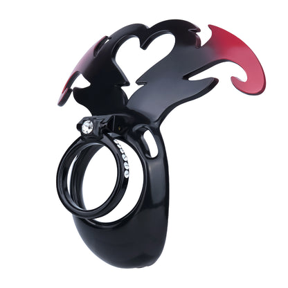 Succubus Rhinestone Dual Cock Ring Chastity Cage | AS211