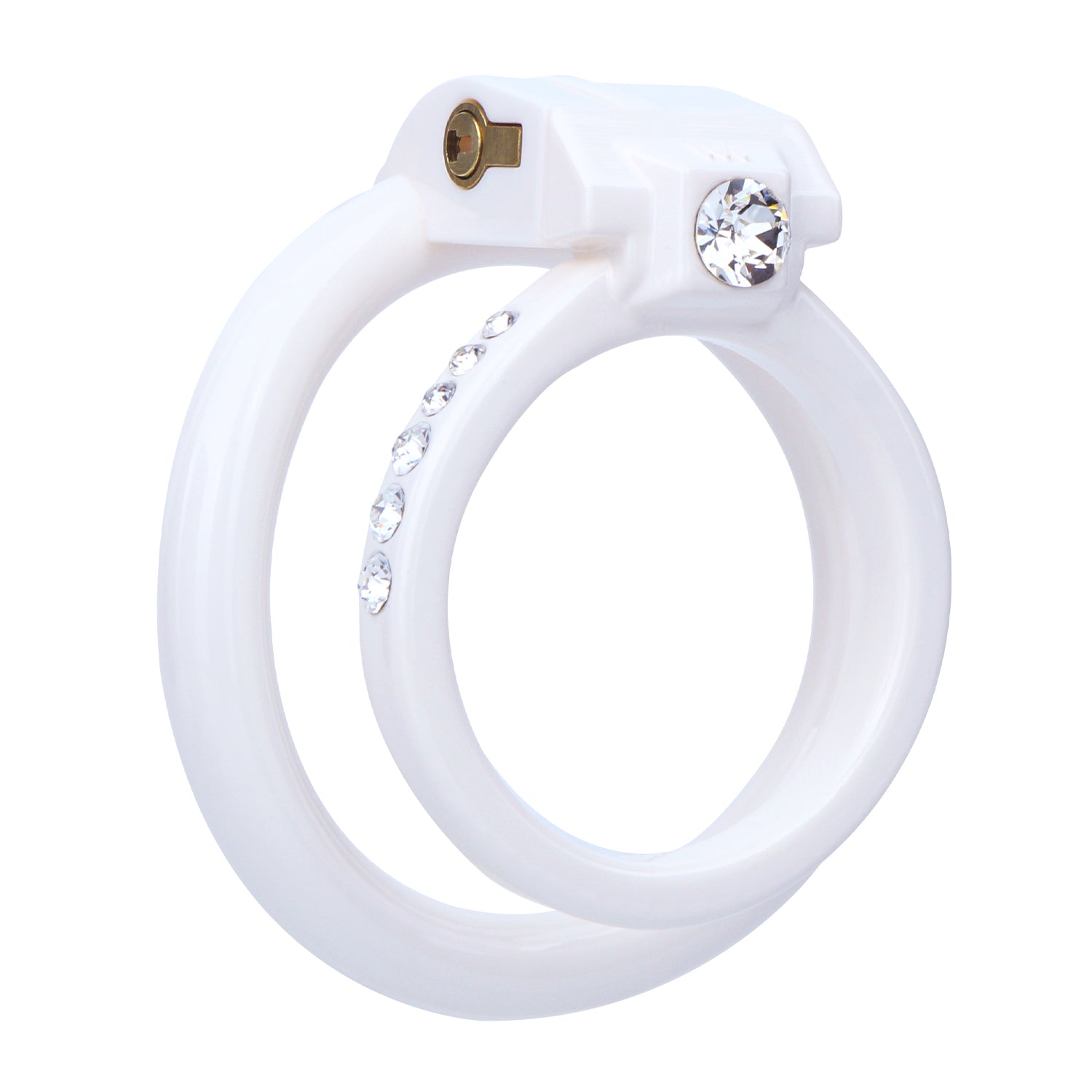 ABS Resin Rhinestone Dual Cock Ring Chastity Cage | AS602