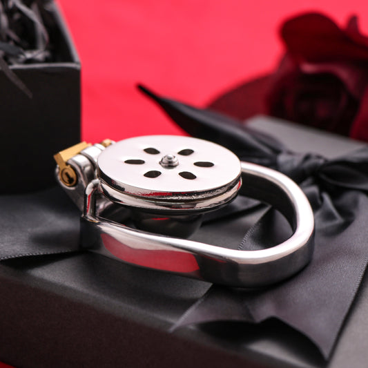 Flat Chastity Cage with Solid Metal Negative Ball, F3193 - FRRK
