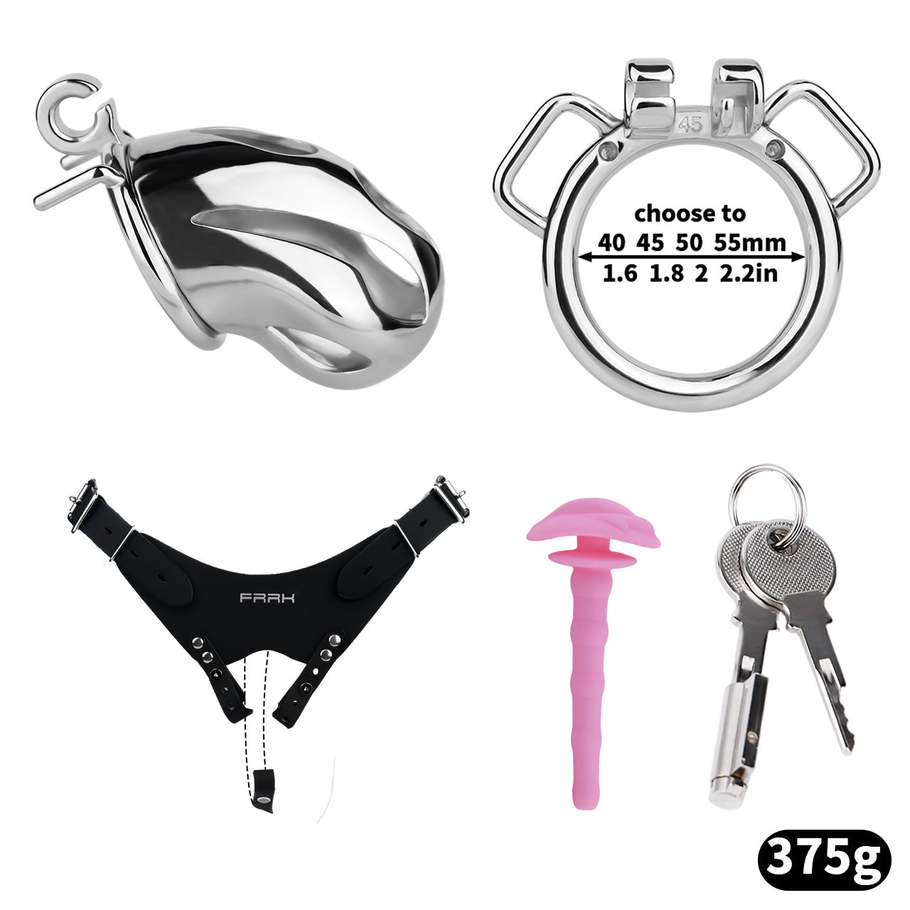 Cobra Series Mamba Chastity Cage | F312A Medium Size - Silver