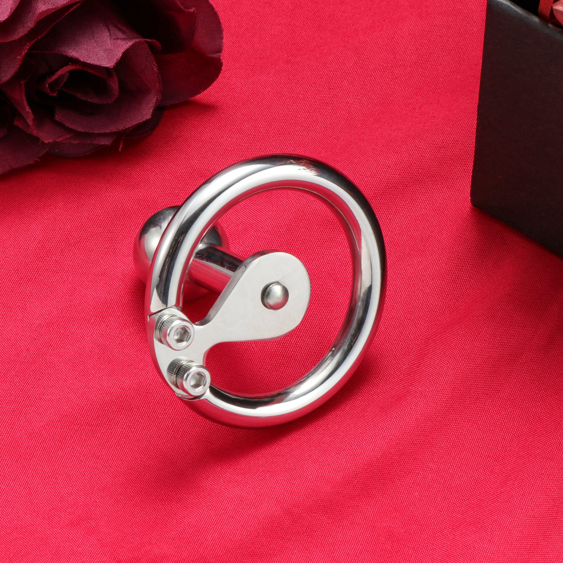 Negative Long Bar Ball Inverted Steel Flat Chastity Cage, F3159 - FRRK