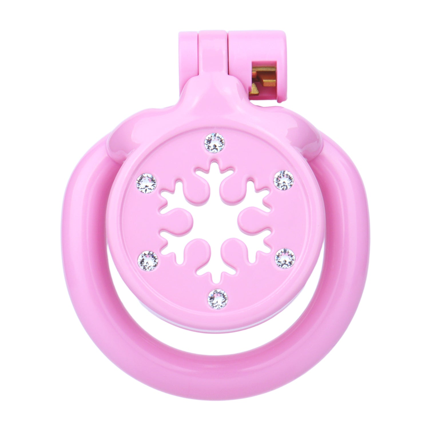 ABS Resin Rhinestone Snowflake Flat Chastity Cage | AS603