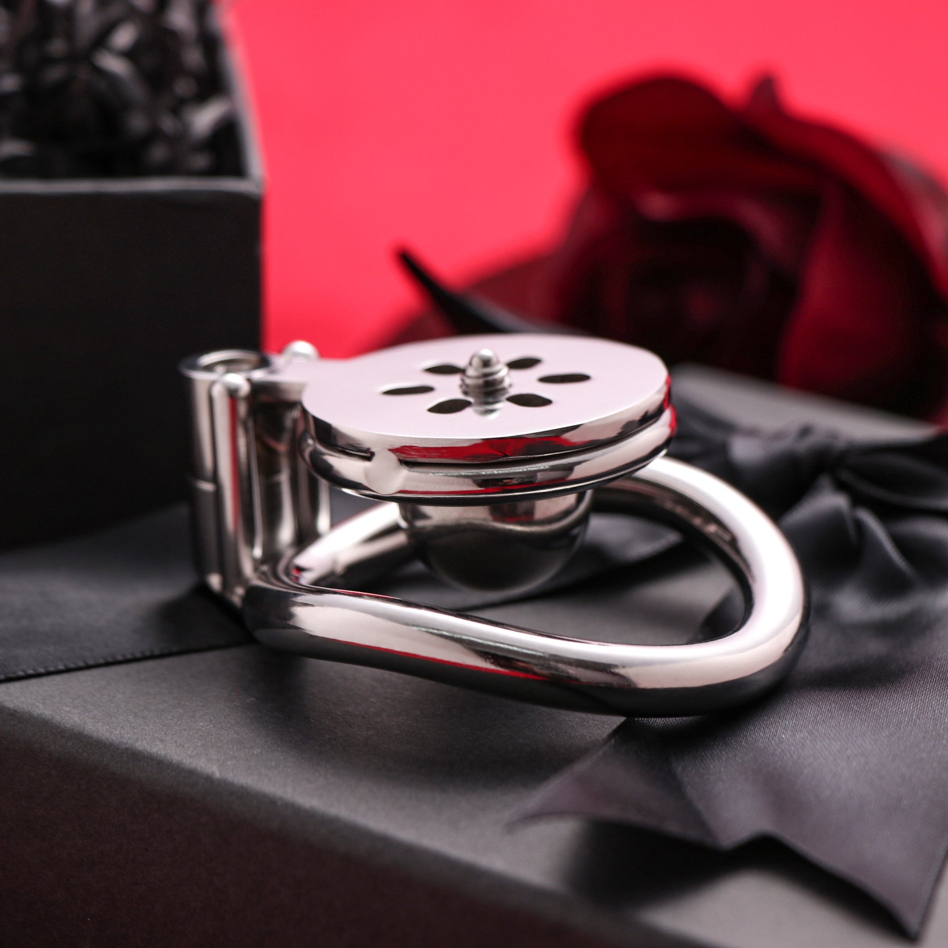 Flat Chastity Cage with Solid Metal Negative Ball, F3190 - FRRK