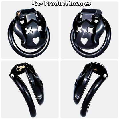 Flat Dark Devil Chastity Cage | F329A