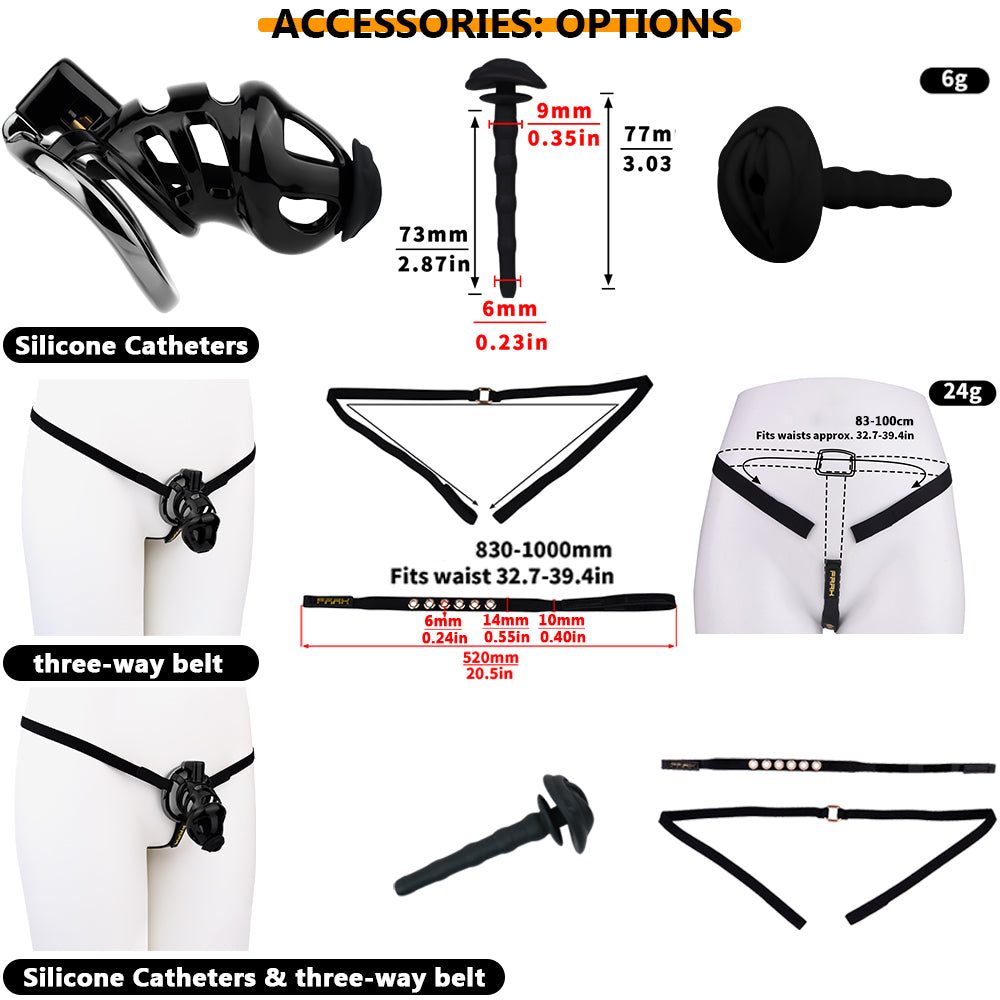 ABS & Aluminum Alloy Chastity Cage - Large Size
