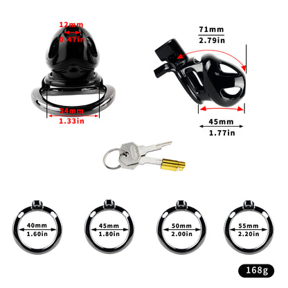 ABS & Aluminum Alloy Chastity Cage - Medium Size