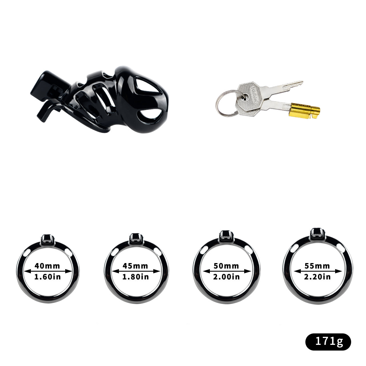 ABS & Aluminum Alloy Chastity Cage - Large Size