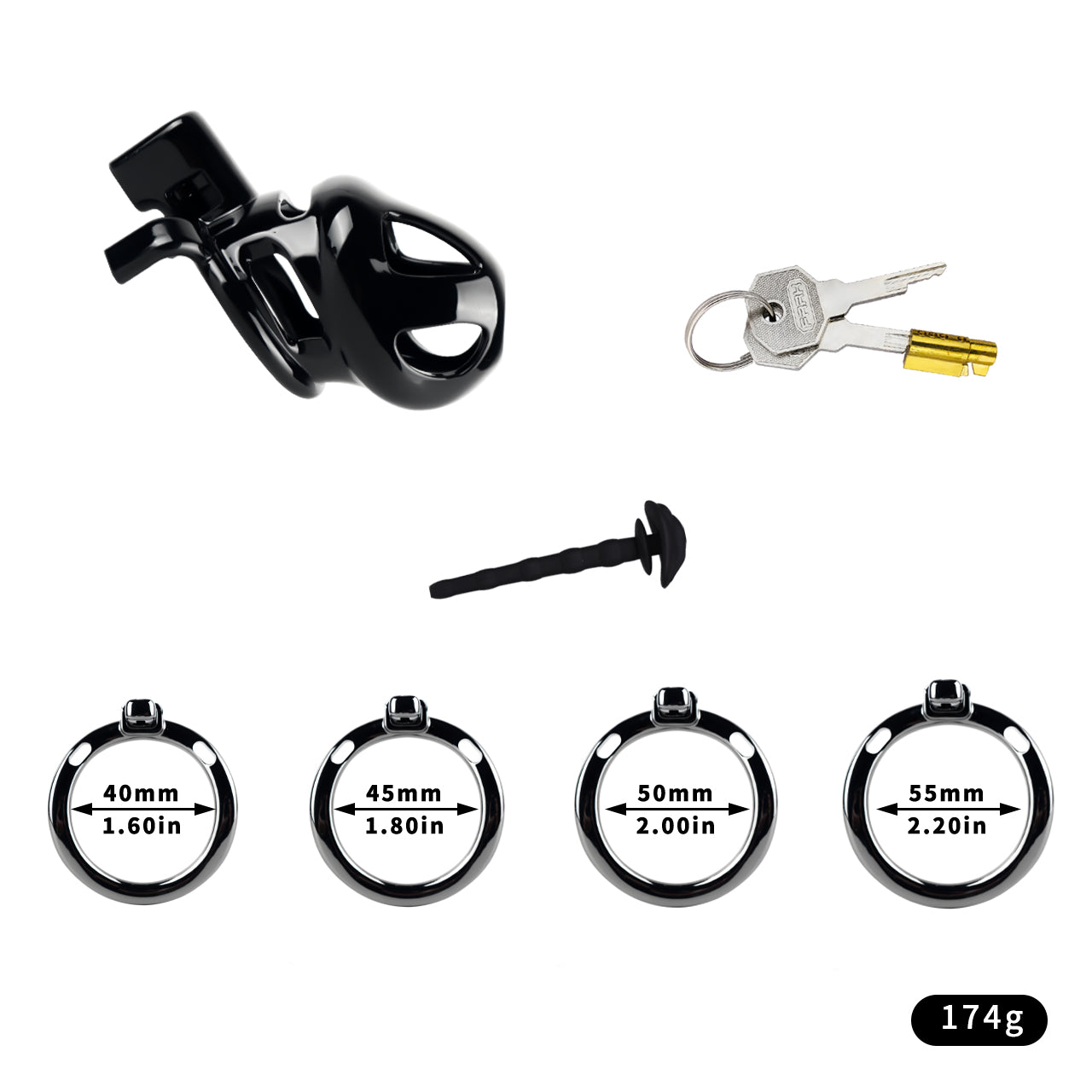 ABS & Aluminum Alloy Chastity Cage - Medium Size | F298M