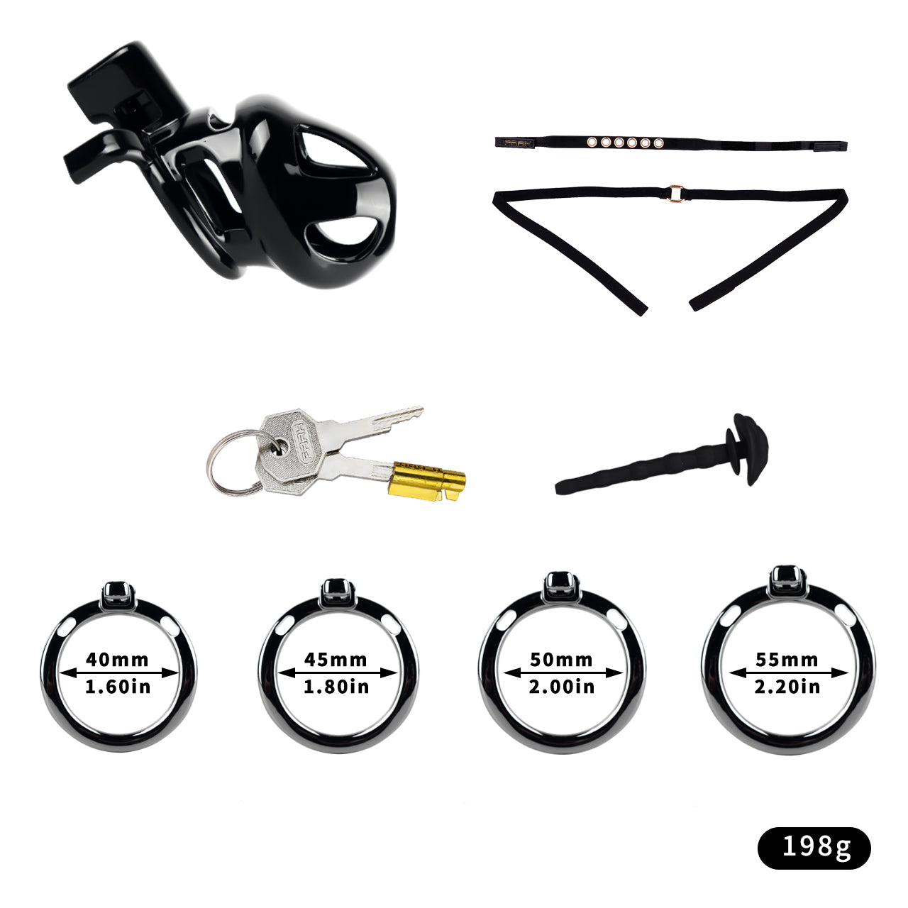 ABS & Aluminum Alloy Chastity Cage - Medium Size | F298M