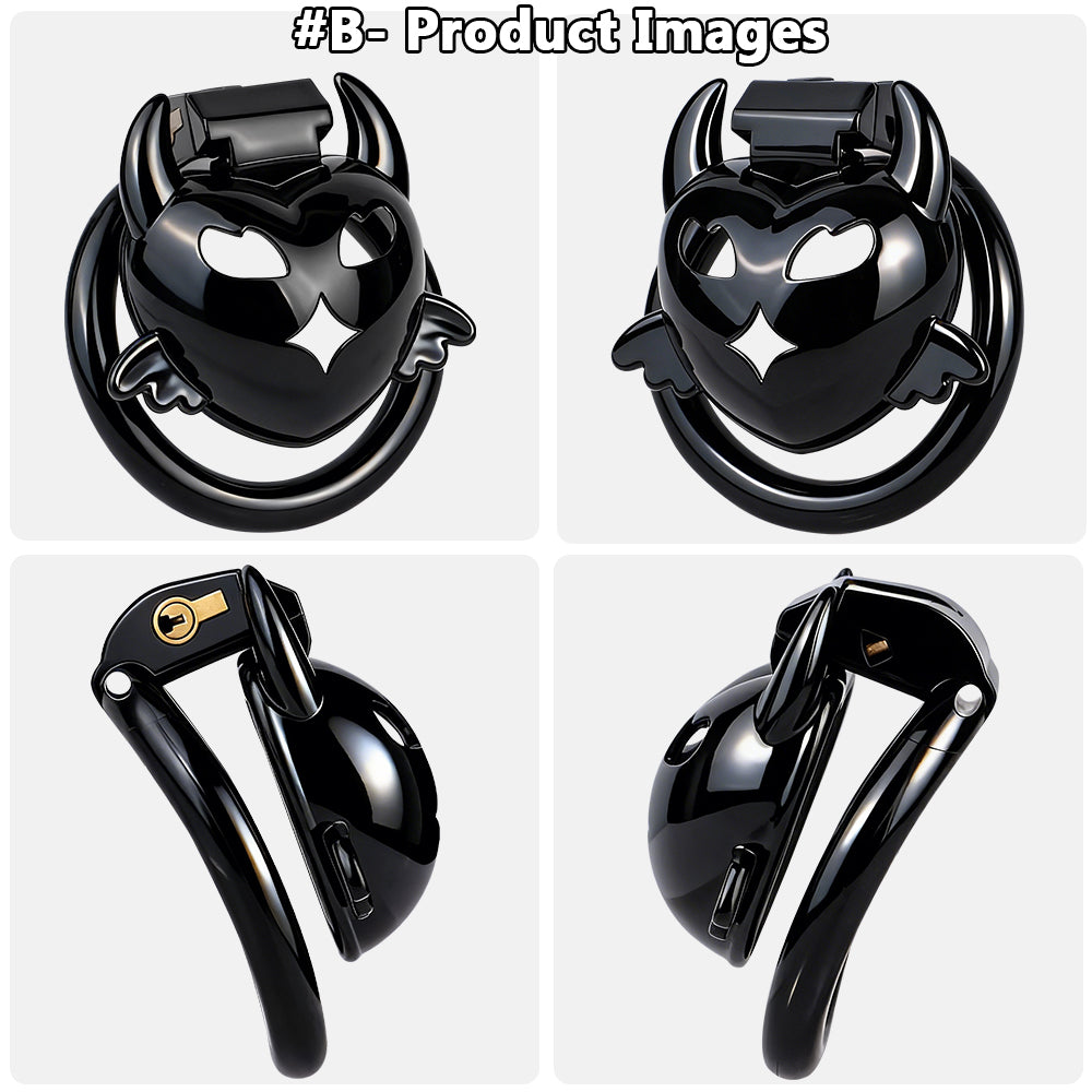 Flat Dark Devil Chastity Cage | F329A